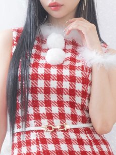 画像7: 【サンタコス 5点セット】【XS-XLサイズ/2カラー】ギンガムチェックタイトワンピースサンタコスプレ[OF01] (7)