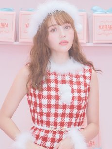 画像16: 【サンタコス 5点セット】ギンガムチェック タイトワンピースサンタコスプレ【XS-XLサイズ/2カラー】[OF01] (16)