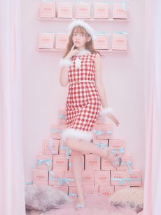 画像10: 【サンタコス 5点セット】ギンガムチェック タイトワンピースサンタコスプレ【XS-XLサイズ/2カラー】[OF01] (10)