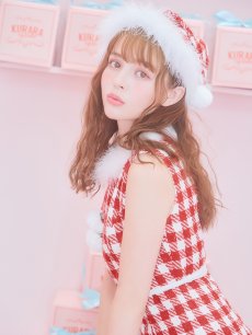 画像13: 【サンタコス 5点セット】ギンガムチェック タイトワンピースサンタコスプレ【XS-XLサイズ/2カラー】[OF01] (13)