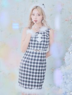 画像4: 【サンタコス 5点セット】【XS-XLサイズ/2カラー】ギンガムチェック タイトワンピースサンタコスプレ[OF01] (4)