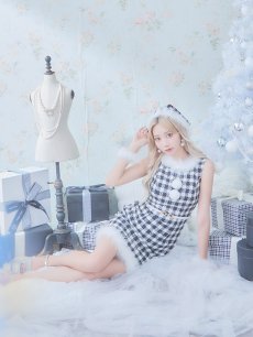 画像6: 【サンタコス 5点セット】【XS-XLサイズ/2カラー】ギンガムチェック タイトワンピースサンタコスプレ[OF01] (6)