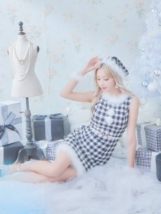 画像12: 【サンタコス 5点セット】【XS-XLサイズ/2カラー】ギンガムチェック タイトワンピースサンタコスプレ[OF01] (12)