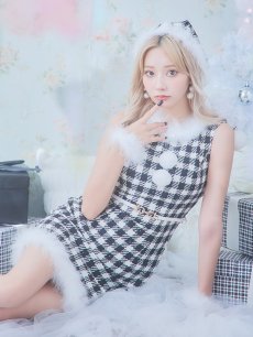 画像14: 【サンタコス 5点セット】【XS-XLサイズ/2カラー】ギンガムチェック タイトワンピースサンタコスプレ[OF01] (14)