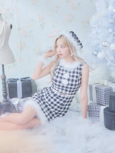 画像13: 【サンタコス 5点セット】【XS-XLサイズ/2カラー】ギンガムチェック タイトワンピースサンタコスプレ[OF01] (13)