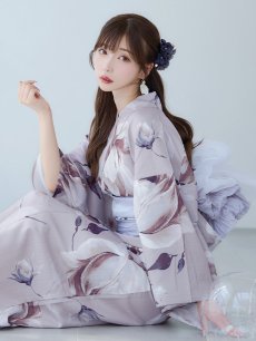 画像10: 【浴衣セール！】【即日発送】ロマンティックピオニー浴衣 【浴衣3点セット 浴衣/帯/下駄】 [YMT] (10)