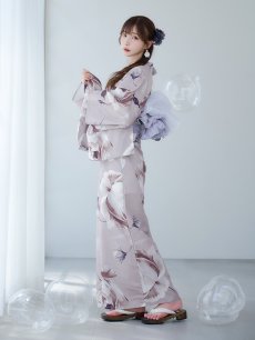 画像3: 【浴衣セール！】【即日発送】ロマンティックピオニー浴衣 【浴衣3点セット 浴衣/帯/下駄】 [YMT] (3)