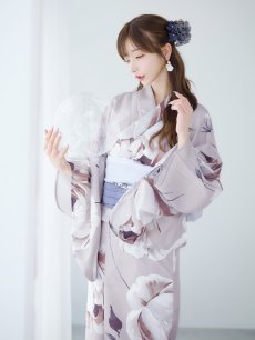 画像6: 【浴衣セール！】【即日発送】ロマンティックピオニー浴衣 【浴衣3点セット 浴衣/帯/下駄】 [YMT] (6)