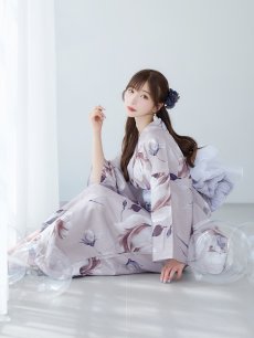 画像7: 【浴衣セール！】【即日発送】ロマンティックピオニー浴衣 【浴衣3点セット 浴衣/帯/下駄】 [YMT] (7)