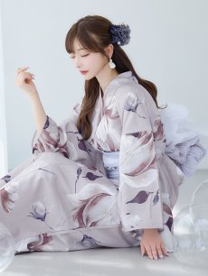 画像9: 【浴衣セール！】【即日発送】ロマンティックピオニー浴衣 【浴衣3点セット 浴衣/帯/下駄】 [YMT] (9)