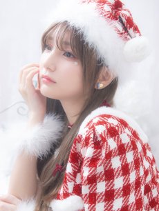 画像4: 【サンタコス 5点セット】【XS-Lサイズ/2カラー】ギンガムチェック セットアップフレアサンタコスプレ[OF01] (4)