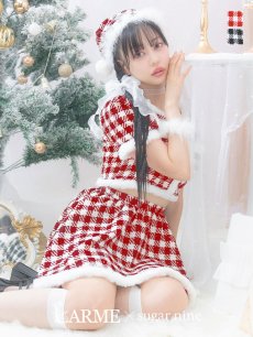 画像12: 【sugar nine サンタコス 5点セット】【XS-Lサイズ/2カラー】ギンガムチェック セットアップフレアサンタコスプレ[OF01] (12)