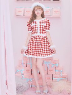 画像5: 【サンタコス 5点セット】【XS-Lサイズ/2カラー】ギンガムチェック セットアップフレアコスプレ[OF01] (5)