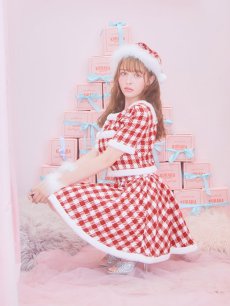 画像9: 【サンタコス 5点セット】【XS-Lサイズ/2カラー】ギンガムチェック セットアップフレアコスプレ[OF01] (9)