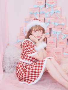 画像12: 【サンタコス 5点セット】【XS-Lサイズ/2カラー】ギンガムチェック セットアップフレアコスプレ[OF01] (12)