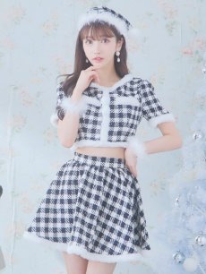 画像4: 【一部予約商品/12月中旬発送予定】【sugar nine サンタコス 5点セット】【XS-Lサイズ/2カラー】ギンガムチェック セットアップフレアサンタコスプレ[OF01] (4)