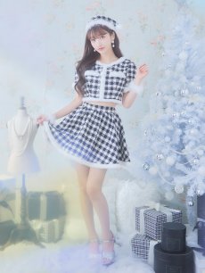 画像5: 【一部予約商品/12月中旬発送予定】【sugar nine サンタコス 5点セット】【XS-Lサイズ/2カラー】ギンガムチェック セットアップフレアサンタコスプレ[OF01] (5)