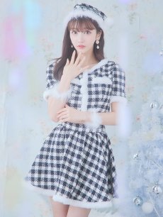 画像7: 【一部予約商品/12月中旬発送予定】【sugar nine サンタコス 5点セット】【XS-Lサイズ/2カラー】ギンガムチェック セットアップフレアサンタコスプレ[OF01] (7)