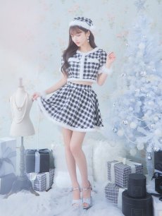 画像9: 【一部予約商品/12月中旬発送予定】【sugar nine サンタコス 5点セット】【XS-Lサイズ/2カラー】ギンガムチェック セットアップフレアサンタコスプレ[OF01] (9)