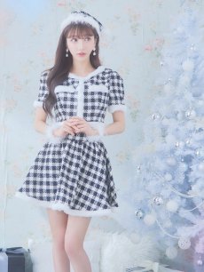 画像12: 【一部予約商品/12月中旬発送予定】【sugar nine サンタコス 5点セット】【XS-Lサイズ/2カラー】ギンガムチェック セットアップフレアサンタコスプレ[OF01] (12)