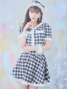 画像14: 【一部予約商品/12月中旬発送予定】【sugar nine サンタコス 5点セット】【XS-Lサイズ/2カラー】ギンガムチェック セットアップフレアサンタコスプレ[OF01] (14)