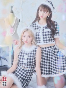 画像2: 【一部予約商品/12月中旬発送予定】【sugar nine サンタコス 5点セット】【XS-XLサイズ/2カラー】ギンガムチェック セットアップフレアサンタコスプレ[OF01] (2)