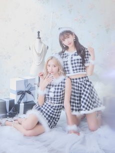 画像4: 【一部予約商品/12月中旬発送予定】【sugar nine サンタコス 5点セット】【XS-XLサイズ/2カラー】ギンガムチェック セットアップフレアサンタコスプレ[OF01] (4)