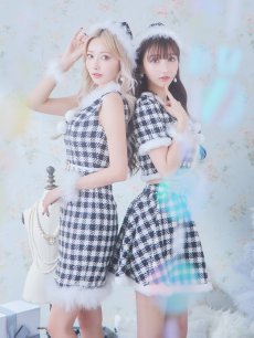 画像5: 【一部予約商品/12月中旬発送予定】【sugar nine サンタコス 5点セット】【XS-XLサイズ/2カラー】ギンガムチェック セットアップフレアサンタコスプレ[OF01] (5)