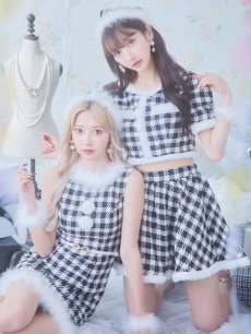 画像6: 【一部予約商品/12月中旬発送予定】【sugar nine サンタコス 5点セット】【XS-XLサイズ/2カラー】ギンガムチェック セットアップフレアサンタコスプレ[OF01] (6)