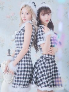 画像7: 【一部予約商品/12月中旬発送予定】【sugar nine サンタコス 5点セット】【XS-XLサイズ/2カラー】ギンガムチェック セットアップフレアサンタコスプレ[OF01] (7)