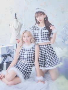 画像8: 【一部予約商品/12月中旬発送予定】【sugar nine サンタコス 5点セット】【XS-XLサイズ/2カラー】ギンガムチェック セットアップフレアサンタコスプレ[OF01] (8)