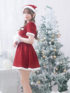 画像10: 【即日発送】【サンタコス 5点セット】【XS-Lサイズ/2カラー】ラメツイードセットアップサンタ[OF01] (10)