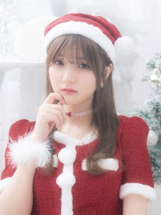 画像11: 【即日発送】【サンタコス 5点セット】【XS-Lサイズ/2カラー】ラメツイードセットアップサンタ[OF01] (11)