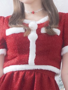 画像13: 【即日発送】【サンタコス 5点セット】【XS-Lサイズ/2カラー】ラメツイードセットアップサンタ[OF01] (13)