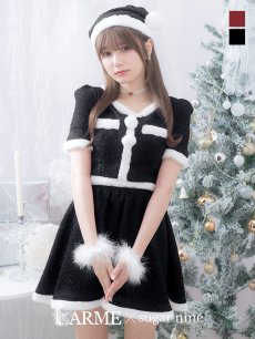 画像23: 【即日発送】【サンタコス 5点セット】【XS-Lサイズ/2カラー】ラメツイードセットアップサンタ[OF01] (23)