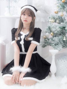 画像25: 【即日発送】【サンタコス 5点セット】【XS-Lサイズ/2カラー】ラメツイードセットアップサンタ[OF01] (25)