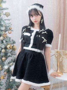 画像4: 【即日発送】【サンタコス 5点セット】【XS-Lサイズ/2カラー】ラメツイードセットアップサンタ[OF01] (4)