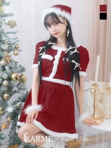 画像12: 【即日発送】【サンタコス 5点セット】【XS-Lサイズ/2カラー】ラメツイードセットアップサンタ[OF01] (12)