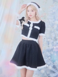 画像20: 【即日発送】【サンタコス 5点セット】【XS-Lサイズ/2カラー】ラメツイードセットアップサンタ[OF01] (20)