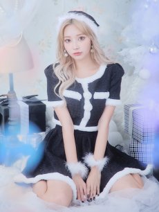 画像21: 【即日発送】【サンタコス 5点セット】【XS-Lサイズ/2カラー】ラメツイードセットアップサンタ[OF01] (21)