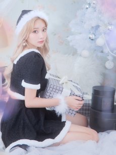 画像25: 【即日発送】【サンタコス 5点セット】【XS-Lサイズ/2カラー】ラメツイードセットアップサンタ[OF01] (25)