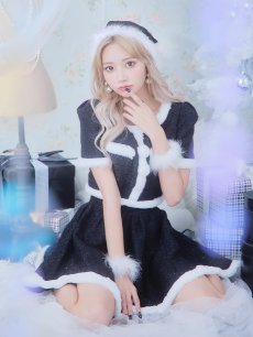 画像30: 【即日発送】【サンタコス 5点セット】【XS-Lサイズ/2カラー】ラメツイードセットアップサンタ[OF01] (30)