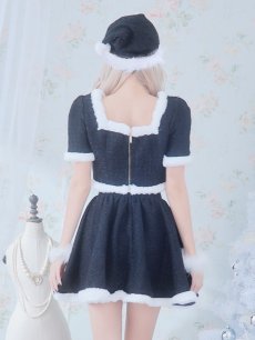 画像34: 【即日発送】【サンタコス 5点セット】【XS-Lサイズ/2カラー】ラメツイードセットアップサンタ[OF01] (34)