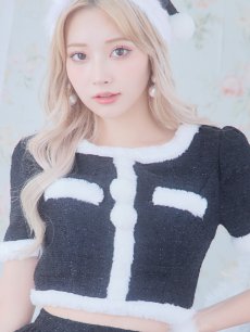 画像35: 【即日発送】【サンタコス 5点セット】【XS-Lサイズ/2カラー】ラメツイードセットアップサンタ[OF01] (35)