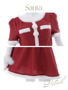 画像38: 【即日発送】【サンタコス 5点セット】【XS-Lサイズ/2カラー】ラメツイードセットアップサンタ[OF01] (38)