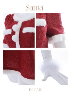 画像39: 【即日発送】【サンタコス 5点セット】【XS-Lサイズ/2カラー】ラメツイードセットアップサンタ[OF01] (39)