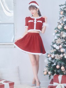 画像5: 【即日発送】【サンタコス 5点セット】【XS-Lサイズ/2カラー】ラメツイードセットアップサンタ[OF01] (5)