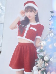 画像9: 【即日発送】【サンタコス 5点セット】【XS-Lサイズ/2カラー】ラメツイードセットアップサンタ[OF01] (9)