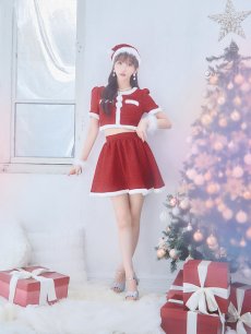 画像11: 【即日発送】【サンタコス 5点セット】【XS-Lサイズ/2カラー】ラメツイードセットアップサンタ[OF01] (11)