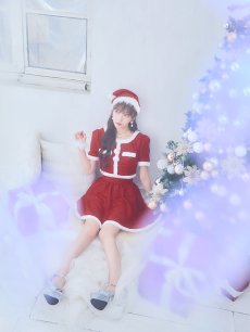 画像12: 【即日発送】【サンタコス 5点セット】【XS-Lサイズ/2カラー】ラメツイードセットアップサンタ[OF01] (12)